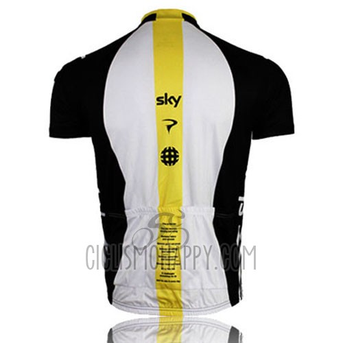 Sky Cycling Jersey Bib Short 2014 Short Sleeve Black and Yellow